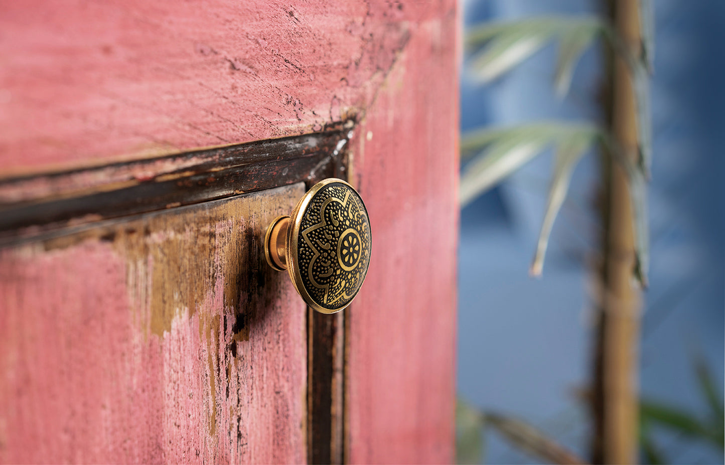 Brass Engraved Round Knob