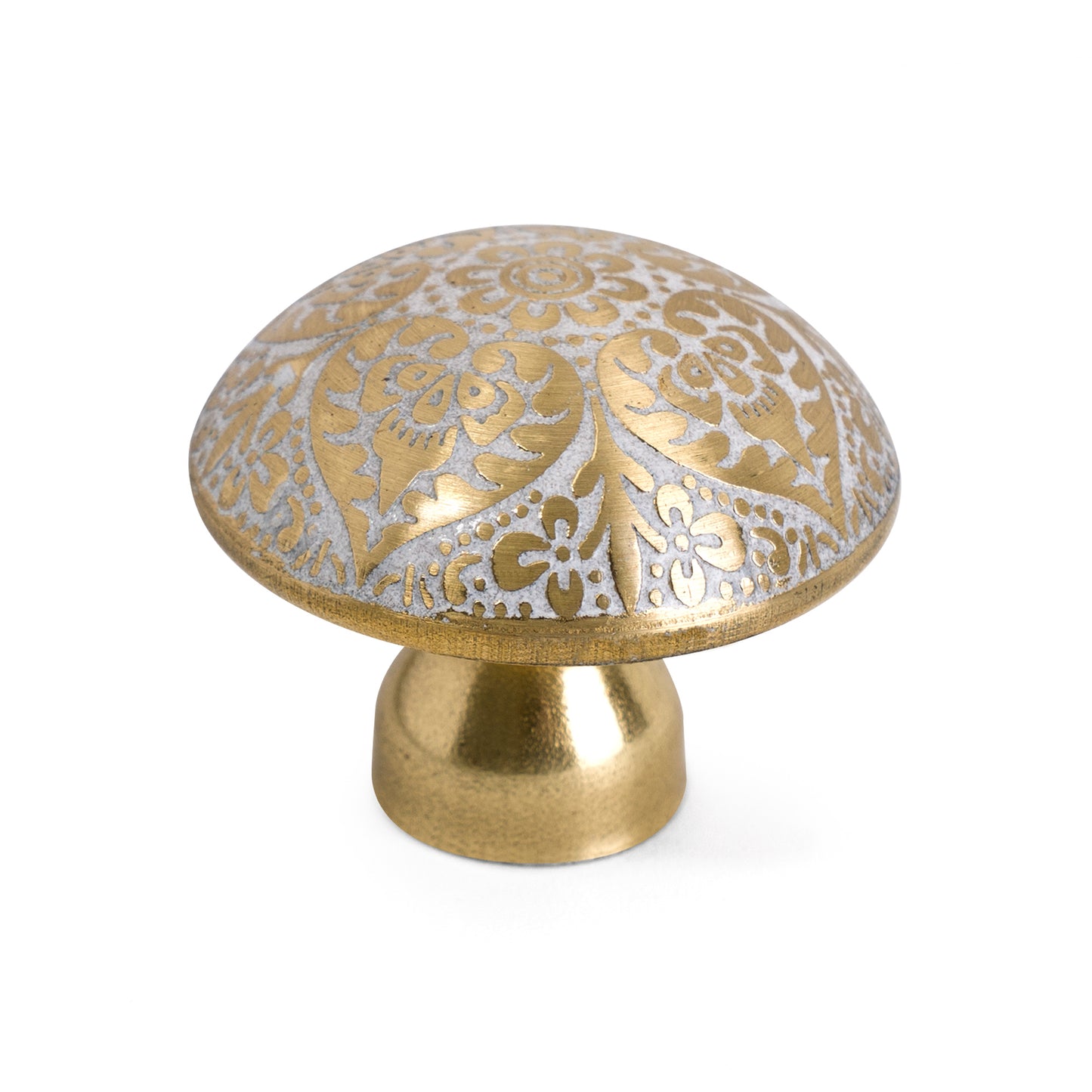 Brass Decorated Whitewash Knob
