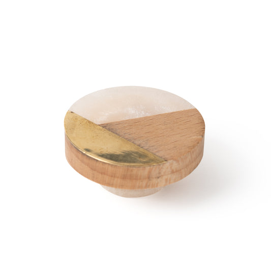 Wood - Brass Round Knob