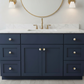White Marble - Brass Hexagonal Knob